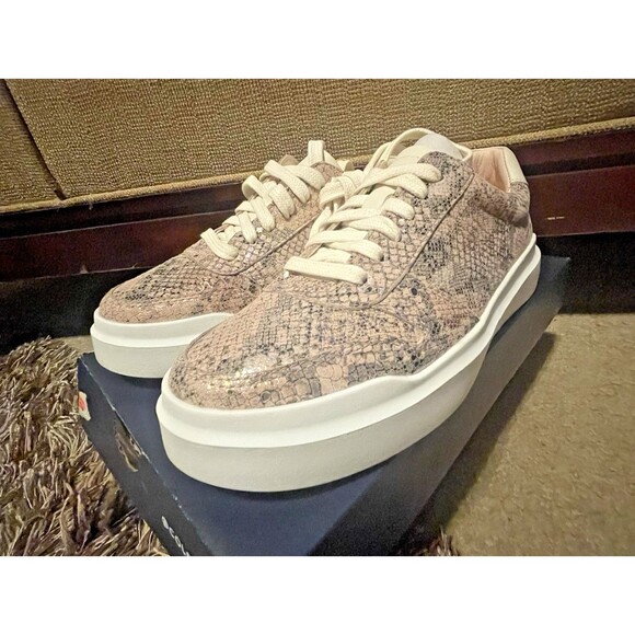 Cole Haan Grand Pro Rally Pink Faux Exotic Print Leather Shoes Women's Size 6 - Picture 2 of 13